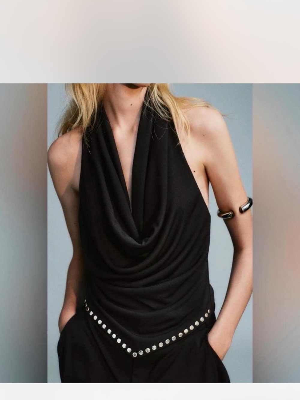 Zara Studded Halter Top